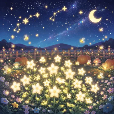「啪。」花开了——像有人把天上的星星,种在了农场角落里
