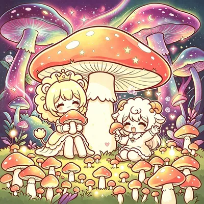 啪!最大最大的蘑菇撑开伞——全森林最暖和的小夜灯,亮了